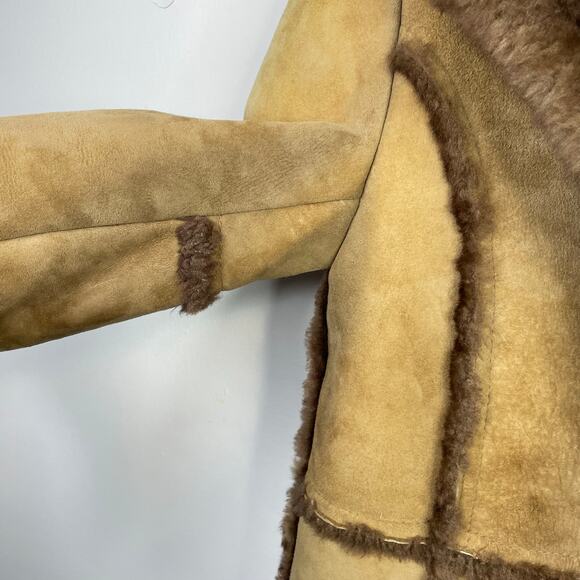Vintage Bermans Sheepskin Leather Shearling Western Fargo Rancher Coat Women 12 - Picture 15 of 17